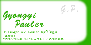 gyongyi pauler business card